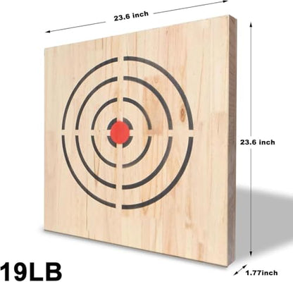 Axe Throwing Wooden Target with Handles & KnifeThrowing with Steel Chain