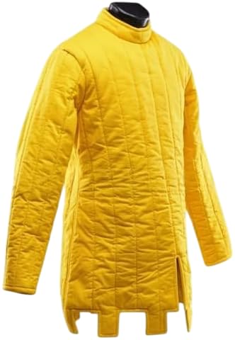 Yellow HEMA Fencing Jacket – 350N Padded Protective Gear for Swordplay and Martial Arts. (7XL)