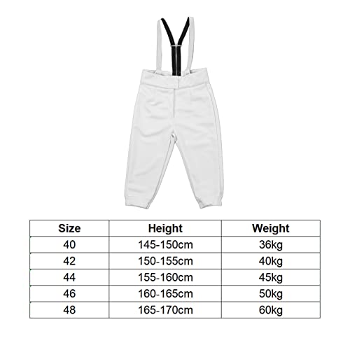 Fencing Pants 350N Fencing Training Equipment Professional Fencing Pants Stab Proof Fabric Fencing Training Pants(42 Size 150‑155cm 40kg)