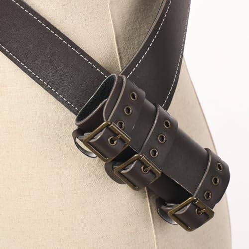BLESSUME Medieval Knight Belt with Sword Frog Holster Rapier Scabbard Holder 1pc - color: Brown 1