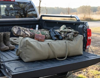 DoYiKe Extra Large Canvas Duffle Bag for Travel Heavy Duty Military Duffel - color: SOArmygreen, size: 150L