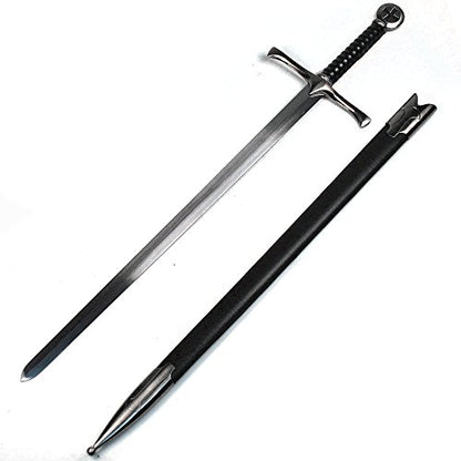 Ace Martial Arts Supply 36" Medieval Knight Arming Sword with Scabbard – Unsharpened Stainless Steel for Cosplay & Display - color: Crusader (Cross)