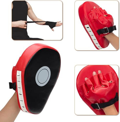 4-in-1 Boxing Gloves and Punching Mitts Set for Kids, Youth Boxing Gloves Focus Pads with Reflex Ball, Kids Sparring Equipment for MMA, Karate, Muay Thai, Taekwondo