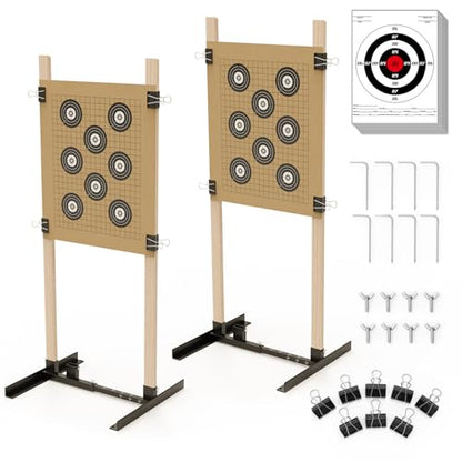 KNINE OUTDOORS Shooting Target Stand for Outdoors, Adjustable Base, 2 Pack