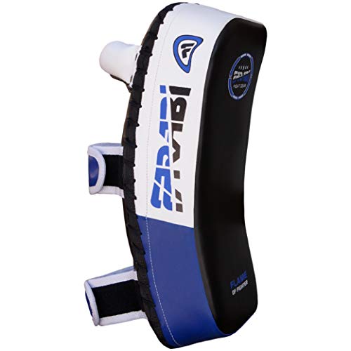 Farabi Thai Pads Kickboxing Muay Thai Training Strike Pads - color: White/Blue, size: Single