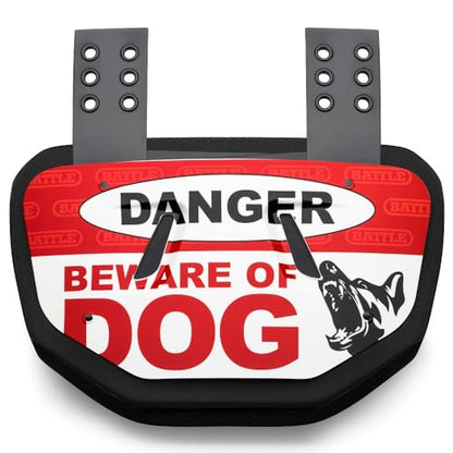 Battle Sports Novelty Football Back Plate, Kids, Adults - color: Beware of Dog, Red, size: Adult
