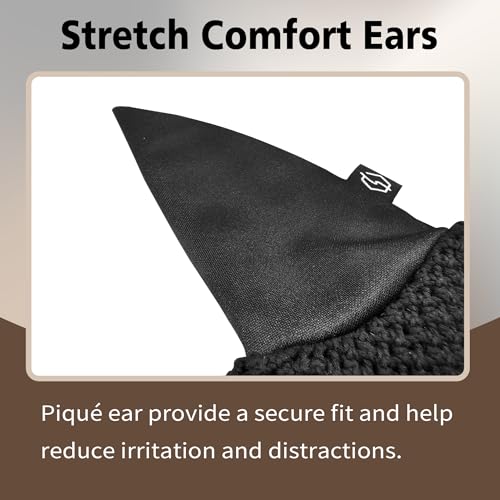 EQUINEWAVE Horse Fly Bonnet, Breathable Crochet Ear Bonnet with Stretch Comfort Ears, Contoured Fit for English Riding - color: BLACK