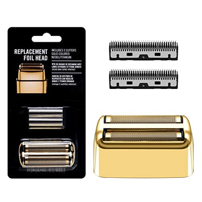 Replacement Foil and Cutters for BaBylissPRO Barberology Double Foil Shaver, Replacement Foil for BaBylissPRO Barberology FXFS2 Shaver, Golden - color: Gold