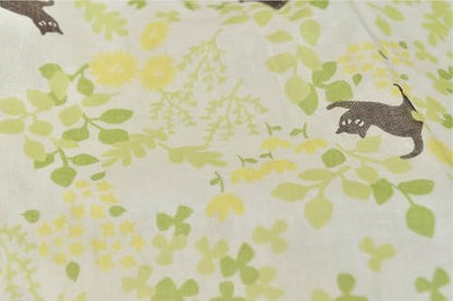 Japanese Gauze Tenugui Towel – 100% Cotton Made in Japan – Quick Dry, Soft & Lightweight Kitchen Tea Towel, Face & Hand Towel for Travel, Gym and Daily Use (1, Sunlit Cat Pattern Yellow, Medium) - color: Sunlit Cat Pattern Yellow