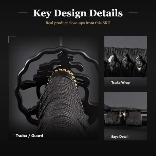 Wakizashi Iaito, Unsharpened Aluminum Alloy Iaido Training Sword - style: Flame Ring