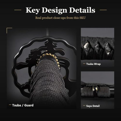 Wakizashi Iaito, Unsharpened Aluminum Alloy Iaido Training Sword - style: Flame Ring