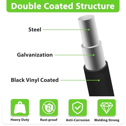 PVC Coated Wire Mesh Fence – 24in H x 100ft L Farm & Garden Wire Fencing, 2" x 3" Square Mesh, 16 Gauge Black Metal Wire for Chicken,Dog,Vegetable Garden,Poultry Fencing,Livestock and Animal Barrier - color: Black, size: 2"x3" 24inx100ft