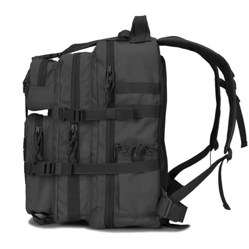 REEBOW GEAR Travel Tactical Backpack Outdoor 3 Day Rucksack Bag for Men - color: 09 Black