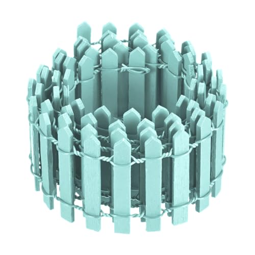 M METERXITY 1-Pack Miniature Fairy Garden Fence, 35 Inch 90x5cm Wooden DIY Small Wood Decorative Picket Fence for Dollhouse/Crafts/Diorama Project, Micro Landscape Ornaments [Light Blue] - color: Light Blue