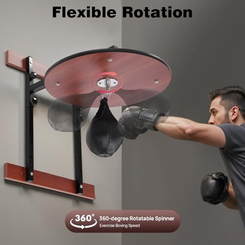Speed Bag Platform Set – Wall Mounted Punching Ball with 5-Height Adjustment, Steel & Wood Boxing Trainer for Reflex, Coordination & Rhythm Training, Home Gym & Martial Arts