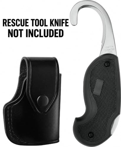JAY-PEE 911 Leather Rescue Tool Holder Seat Belt Cutter Knife Pouch Holder Fits on duty Belts for Corrections Prison Guards and First Responders, Leather Knife Holder (KNIFE NOT INCLUDED) - style: Leather Holder