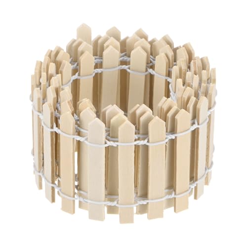 M METERXITY 1-Pack Miniature Fairy Garden Fence, 35 Inch 90x5cm Wooden DIY Small Wood Decorative Picket Fence for Dollhouse/Crafts/Diorama Project, Micro Landscape Ornaments [Beige] - color: Beige