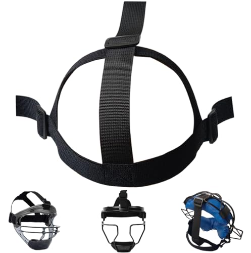 2PCS Elastic Catcher Mask Harness Replacement, Adjustable Strap for Baseball & Softball Umpire & Catcher Masks (Black)