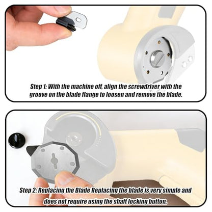 2pcs Electric Scissor Replacement Blades, Steel Cordless Cardboard Cutter Blades Compatible with Most Electric Scissors & Box Cutters