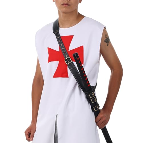 BLESSUME Medieval Knight Belt with Sword Frog Holster Rapier Scabbard Holder 1pc - color: Black 1