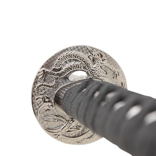 MASTER USA - Hand Carved Katana Sword with Samurai Bushido Code on Scabbard, 1045 Steel, 41.5 Inches Overall, Includes Display Stand - color: Sword of Courtesy