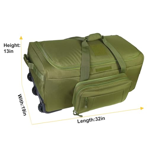 120L Travel Duffle Bag With Wheels Expandable Rolling Travel Bag for Men - color: Green