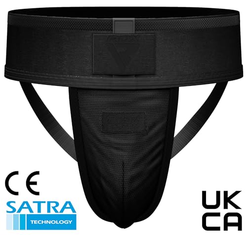 RDX Groin Protector Cup Men, Boxing Kickboxing MMA Muay Thai Sparring Groin Guard, Ventilated Adjustable,Karate Fighting Training, Underwear Jiu Jitsu BJJ Protection, Boys Youth - color: Black, size: Large