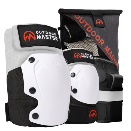 OutdoorMaster Skateboard Knee Pads Elbow Pads Wrist Guards for Adult Youth - color: Grey, size: L - Adults