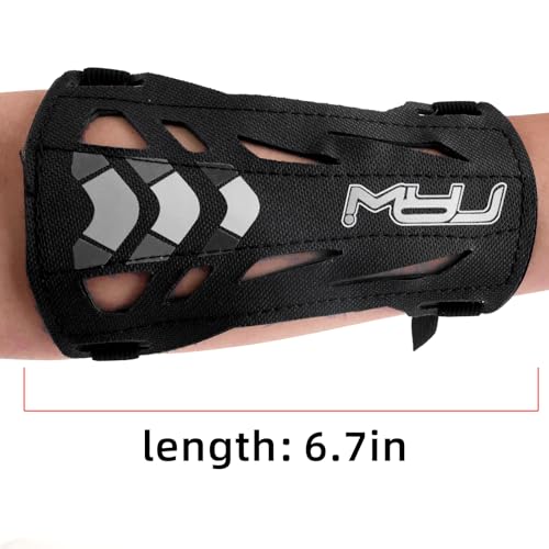 11.2in Long/6.7in Short Armguard Professional Competition Archery Bow Range with 4-Strap/2-Strap Buckles Shooting Practice Guard Nylon Carbon Forearm Protector Arm Guard - size: Black Shorts