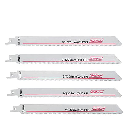 HCS Sabre Saw Blades S1122HF Metal Cutting reciprocating for Wood, Plastic, Aluminum, Sheet (5pcs/Set)