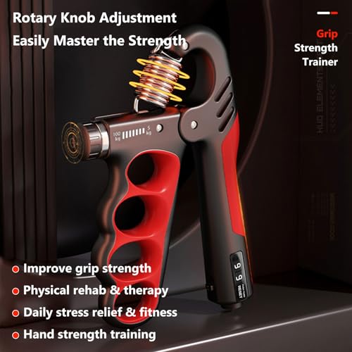 Grip Strength Trainer Forearm Strengthener, 2 Pack, 11-220 lbs adjustable - color: Orange