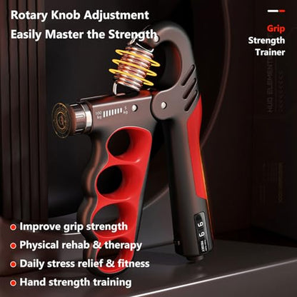 Grip Strength Trainer Forearm Strengthener, 2 Pack, 11-220 lbs adjustable - color: Orange