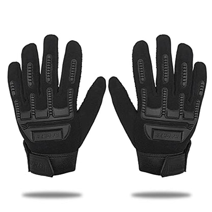 Long Keeper Kids Cycling Tactical Gloves – Boys Sport Climbing Fishing Gloves Anti Slip Full Finger Gloves - color: Style2, Black, size: Small