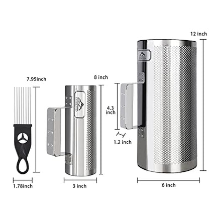 EASTROCK 3"×8" 6"×12" Stainless Steel Guiro Shaker with Scraper for adult - size: 3"*8"+6"*12"