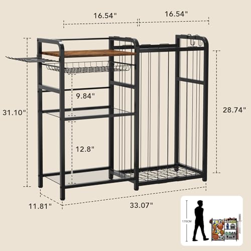 Homsorout Garage Sports Equipment Organizer, Ball Storage for Gear and Toys, Large Capacity, Sports Organizer for Garage with Hooks and Baskets