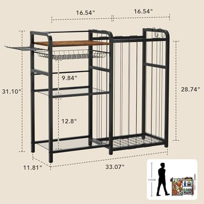 Homsorout Garage Sports Equipment Organizer, Ball Storage for Gear and Toys, Large Capacity, Sports Organizer for Garage with Hooks and Baskets