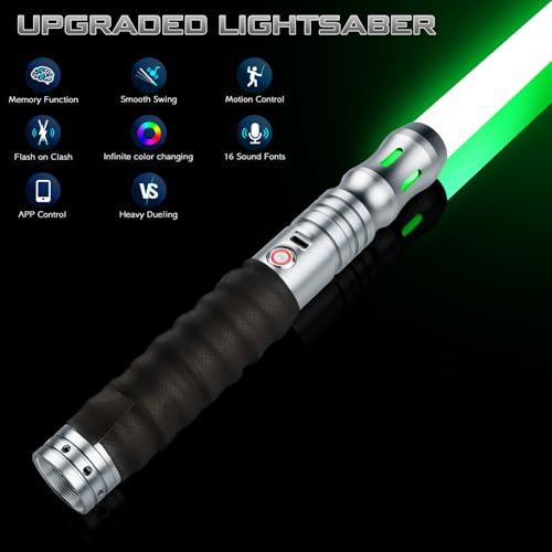 APP Dueling Lightsaber, Smooth Swing, RGB Motion Control Metal Hilt Saber - color: Gray