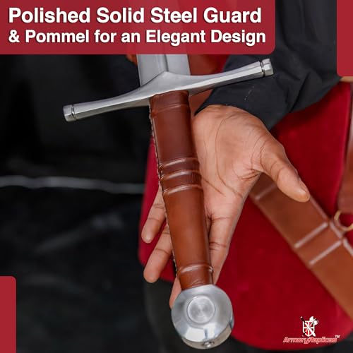 Armory Replicas™ Medieval Hand Forged Knight Sword EN45 Carbon Steel Full Tang with Scabbard - style: Two-Handed Norman Sword