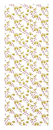 KOMESICHI irodori Japanese Traditional Towel Tenugui Fox and Torii 12.99 x 34.64 in with Tenugui Iroha (English Manual) - color: Fox and Torii