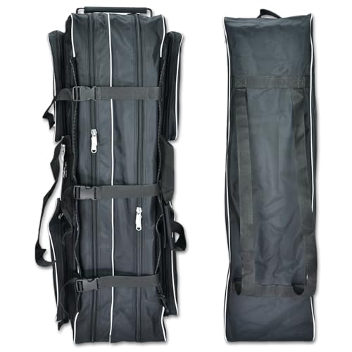 Fencing Bag with Wheels - Competition Draw-bar Rolling Fencing Bag - Fencing Bags with A High-Top Weapon Bag - color: Black