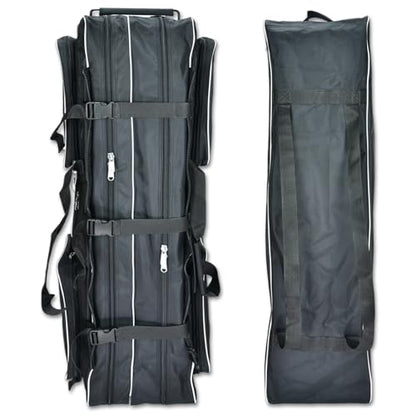 Fencing Bag with Wheels - Competition Draw-bar Rolling Fencing Bag - Fencing Bags with A High-Top Weapon Bag - color: Black