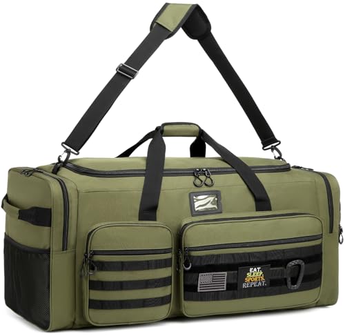135L Extra Large Duffle Bag, Heavy Duty Sports Gym Travel Duffel Bag - color: Green