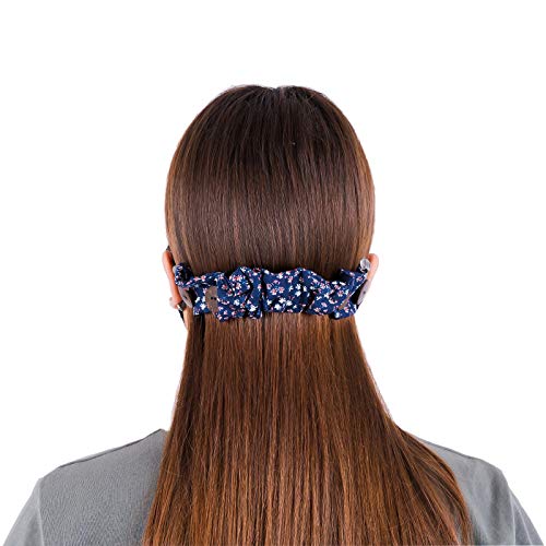 LOFBAZ Strap Holder with Buttons for Hook Face Covering Extender Adjustable Protection Reusable Washable Straps Floral Navy OS - color: Floral Navy