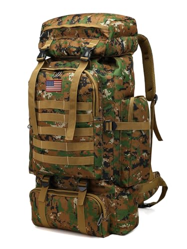 JUMAHE Rugged 80L Military Backpack for Men Versatile, Waterproof, and Breathable Ideal for Camping, Hiking, and Travel (Jungle) - color: Jungle