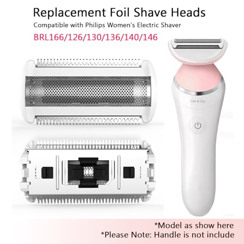 BRL130 BRL140 BRL126 Replacement Foil Head for Philips Women Trimmer Shaver BRL130 BRL140 BRL126/136/146 BRE620 640 650 630-1 Count White