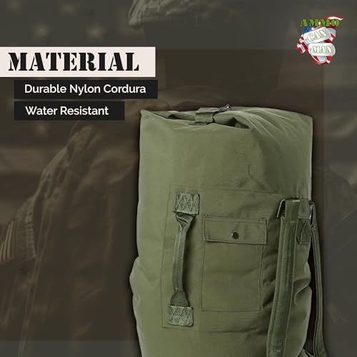Military Style Tactical Duffle Bag, 70 Lb, Olive Drab