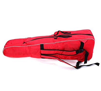 LEONARK Fencing Draw-bar Wheel Bag for Epee Saber and Foil - Hema Sword Bag Trolley Case for Fencing Suit and Mask - color: Red a