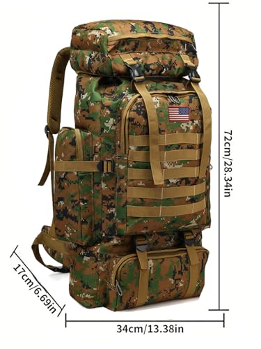 JUMAHE Rugged 80L Military Backpack for Men Versatile, Waterproof, and Breathable Ideal for Camping, Hiking, and Travel (Jungle) - color: Jungle