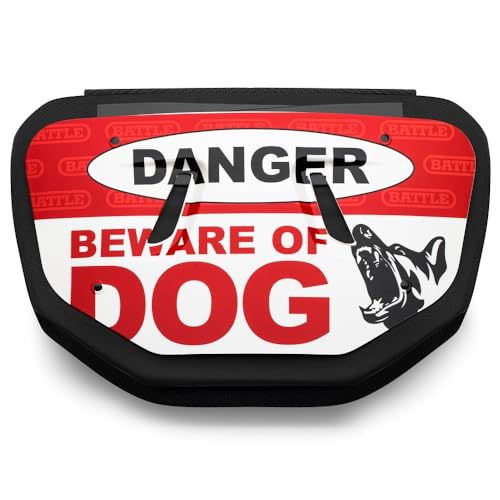 Battle Sports Novelty Football Back Plate, Kids, Adults - color: Beware of Dog, Red, size: Adult