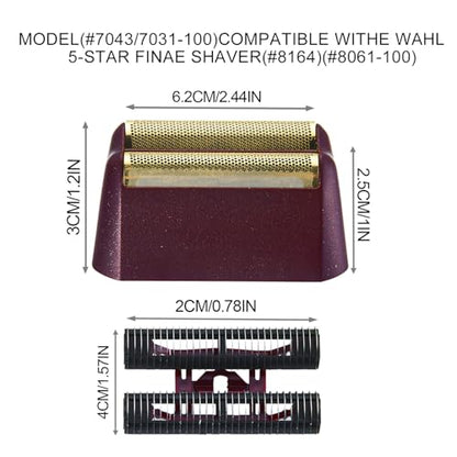 Shave Replacement Heads Compatible with Wahl 7031-100/7043-100 Foil&Cutter - color: Shaver Red (4 Pack)
